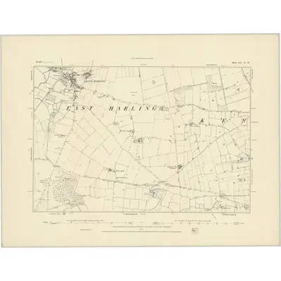 1882 Map of Norfolk CIV.NW, 1884 Print