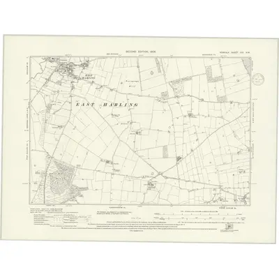 1904 Map of Norfolk CIV.NW, 1937 Print