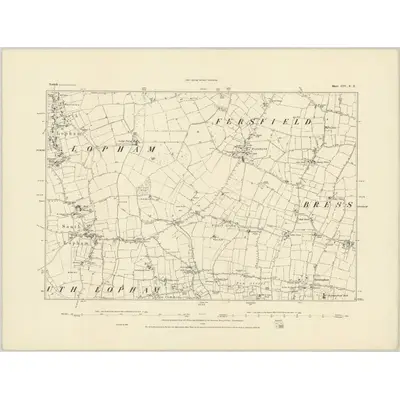 1883 Map of Norfolk CIV.SE, 1884 Print