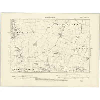 1904 Map of Norfolk CIV.SE, 1906 Print