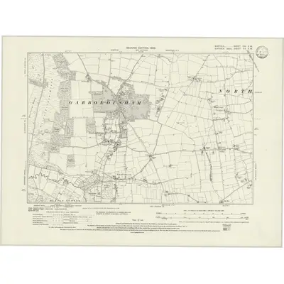 1903 Map of Norfolk CIV.SW, 1933 Print