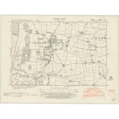 1950 Map of Norfolk CIV.SW, 1953 Print