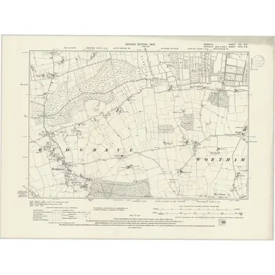 1903 Map of Norfolk CIX.NE, 1938 Print
