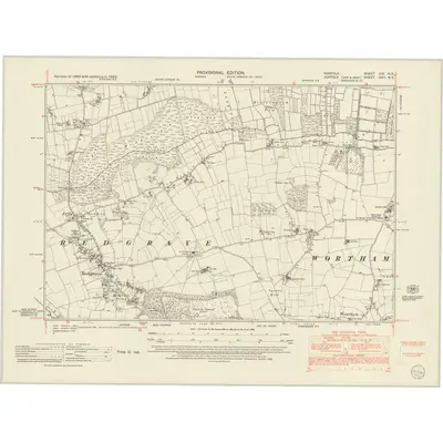 1950 Map of Norfolk CIX.NE, 1952 Print