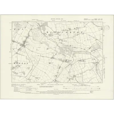 1903 Map of Norfolk CIX.NW, 1937 Print