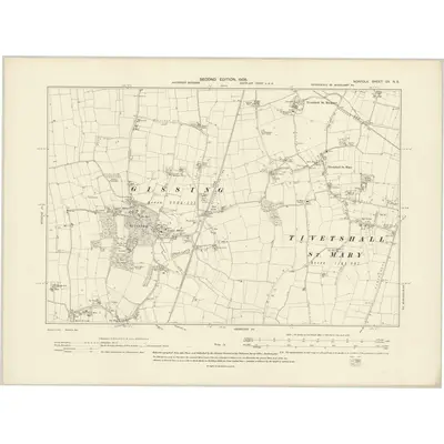 1904 Map of Norfolk CV.NE, 1906 Print