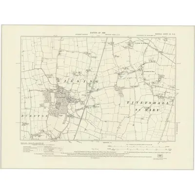 1926 Map of Norfolk CV.NE, 1928 Print