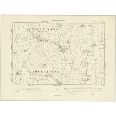 1904 Map of Norfolk CV.NW, 1906 Print