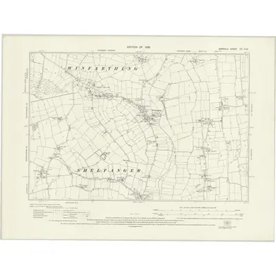 1926 Map of Norfolk CV.NW, 1928 Print