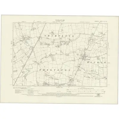 1926 Map of Norfolk CV.SE, 1929 Print