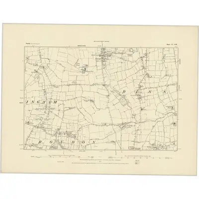 1883 Map of Norfolk CV.SW, 1884 Print