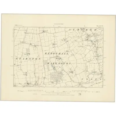 1883 Map of Norfolk CVI.NE, 1884 Print