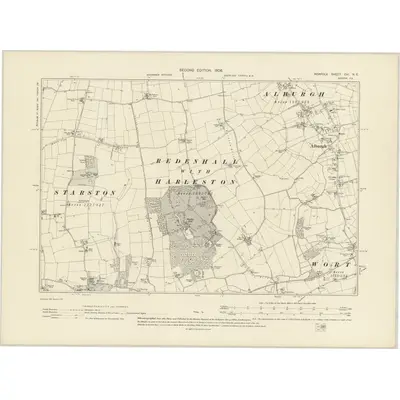 1903 Map of Norfolk CVI.NE, 1906 Print