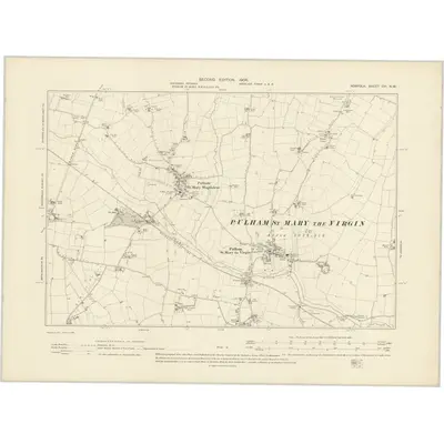 1904 Map of Norfolk CVI.NW, 1906 Print