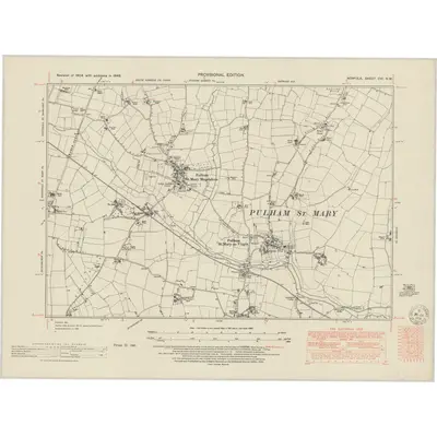 1946 Map of Norfolk CVI.NW, 1951 Print