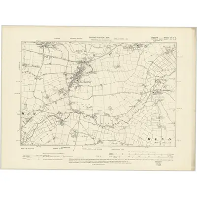 1903 Map of Norfolk CVI.SE, 1905 Print