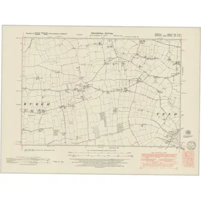 1946 Map of Norfolk CVI.SW, 1951 Print