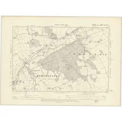 1903 Map of Norfolk CVII.NW, 1906 Print