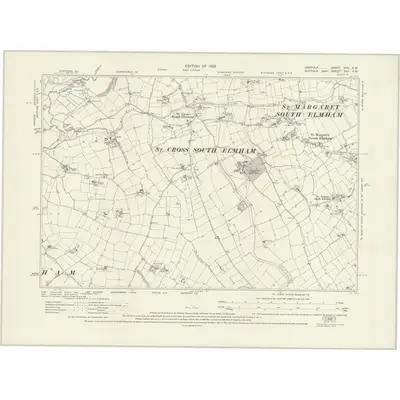 1926 Map of Norfolk CVII.SW, 1928 Print