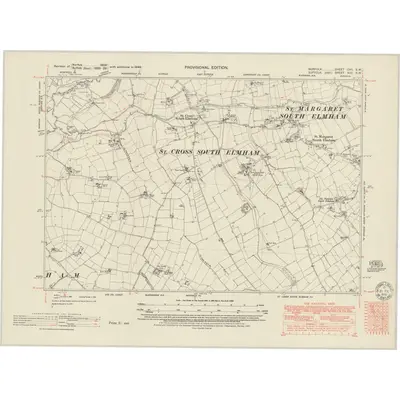 1946 Map of Norfolk CVII.SW, 1951 Print