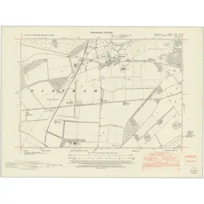 1950 Map of Norfolk CVIII.NE, 1952 Print