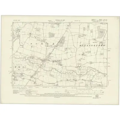 1925 Map of Norfolk CX.NE, 1928 Print