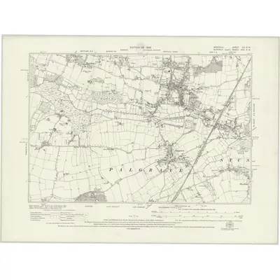 1925 Map of Norfolk CX.NW, 1928 Print
