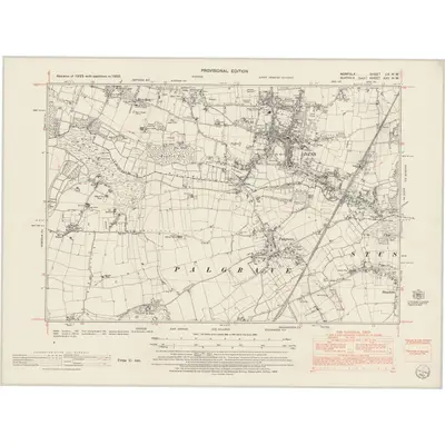 1950 Map of Norfolk CX.NW, 1953 Print