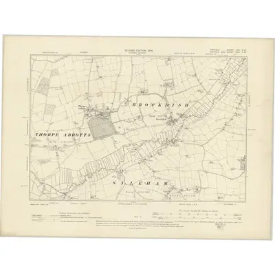 1903 Map of Norfolk CXI.NW, 1905 Print