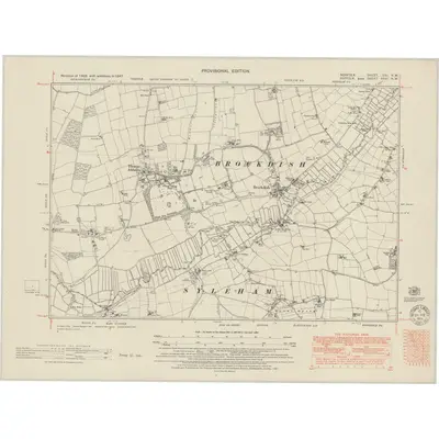 1947 Map of Norfolk CXI.NW, 1951 Print