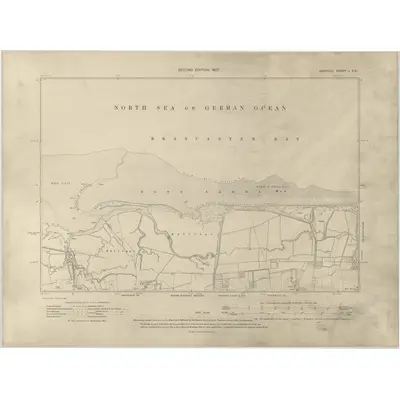 1904 Map of Norfolk I.SE, 1907 Print