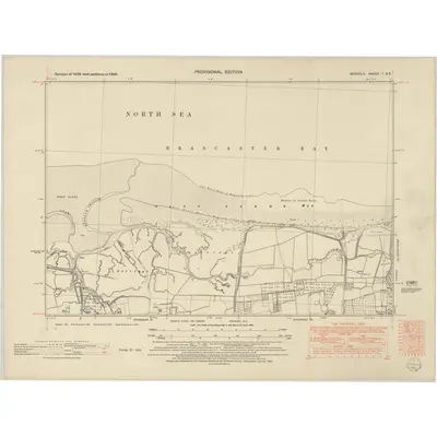 1950 Map of Norfolk I.SE, 1952 Print