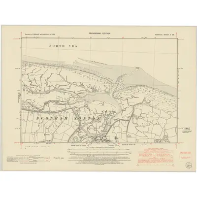 1950 Map of Norfolk II.SE, 1952 Print