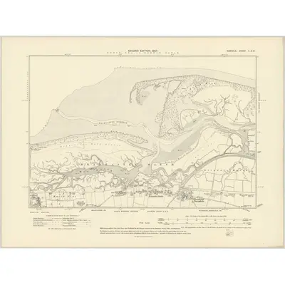 1904 Map of Norfolk II.SW, 1907 Print