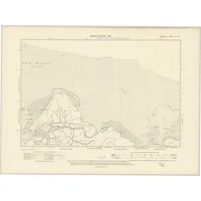 1904 Map of Norfolk III.SE, 1907 Print