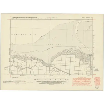 1950 Map of Norfolk III.SW, 1951 Print