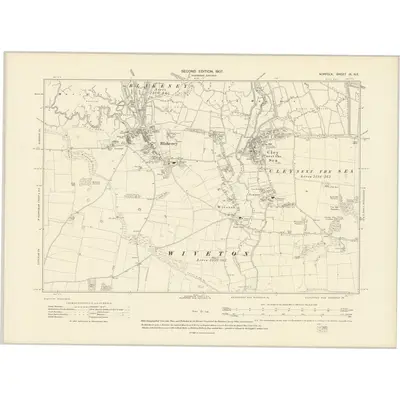 1904 Map of Norfolk IX.NE, 1907 Print