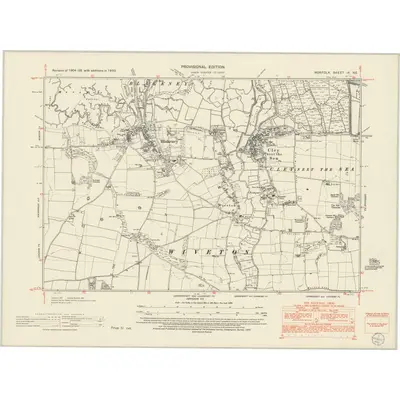 1950 Map of Norfolk IX.NE, 1952 Print