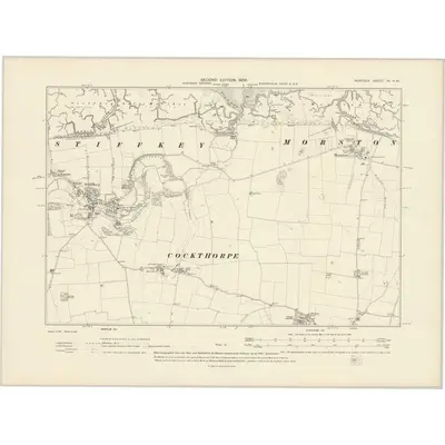 1904 Map of Norfolk IX.NW, 1906 Print