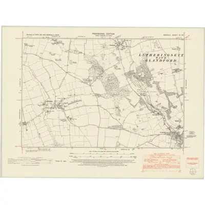 1950 Map of Norfolk IX.SE, 1952 Print