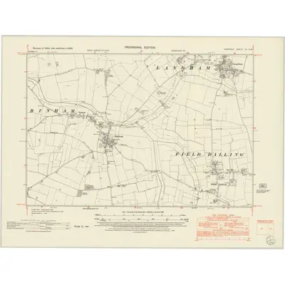 1950 Map of Norfolk IX.SW, 1952 Print