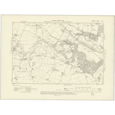 1905 Map of Norfolk L.NW, 1907 Print