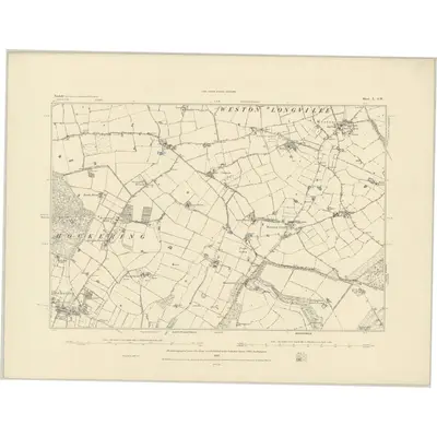 1881 Map of Norfolk L.SW, 1883 Print