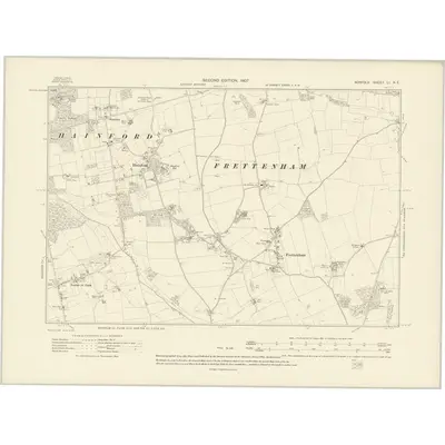 1905 Map of Norfolk LI.NE, 1907 Print