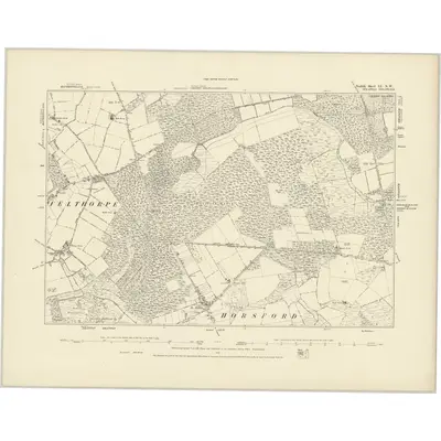 1880 Map of Norfolk LI.NW, 1887 Print