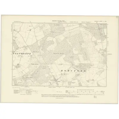 1905 Map of Norfolk LI.NW, 1907 Print