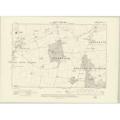 1905 Map of Norfolk LI.SE, 1908 Print