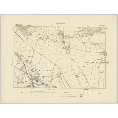 1881 Map of Norfolk LI.SW, 1885 Print