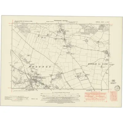 1948 Map of Norfolk LI.SW, 1951 Print