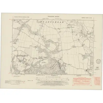 1946 Map of Norfolk LII.NE, 1951 Print